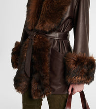 Chloe Shearling-trimmed leather wrap jacket