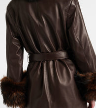 Chloe Shearling-trimmed leather wrap jacket