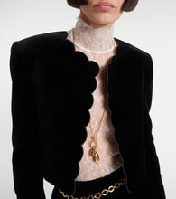 Chloe Spencer scalloped cotton velvet jacket