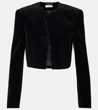 Chloe Spencer scalloped cotton velvet jacket