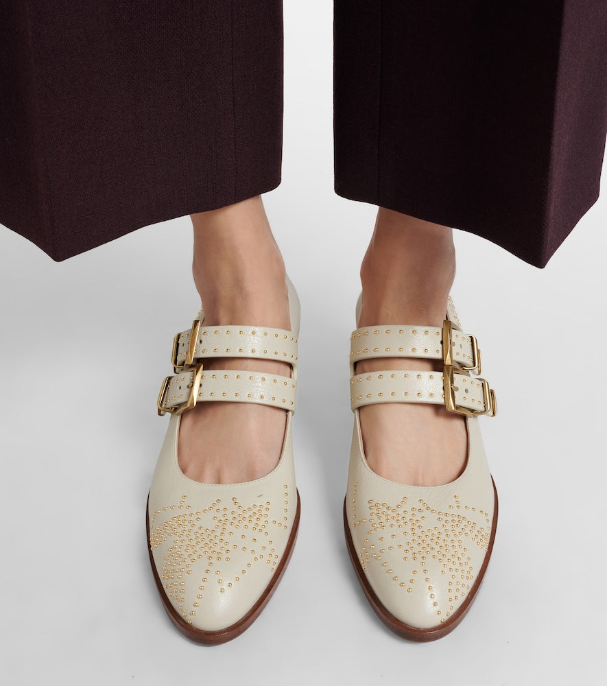 Chloe Susan studded leather Mary Jane pumps