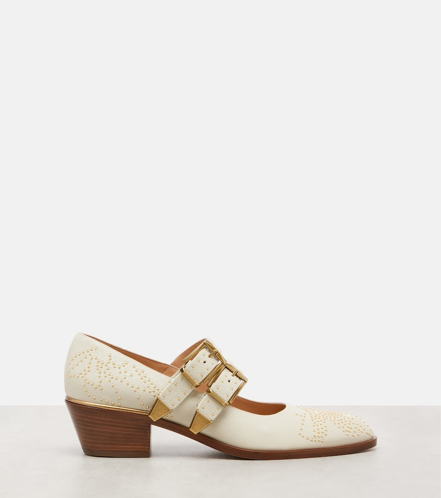 Chloe Susan studded leather Mary Jane pumps