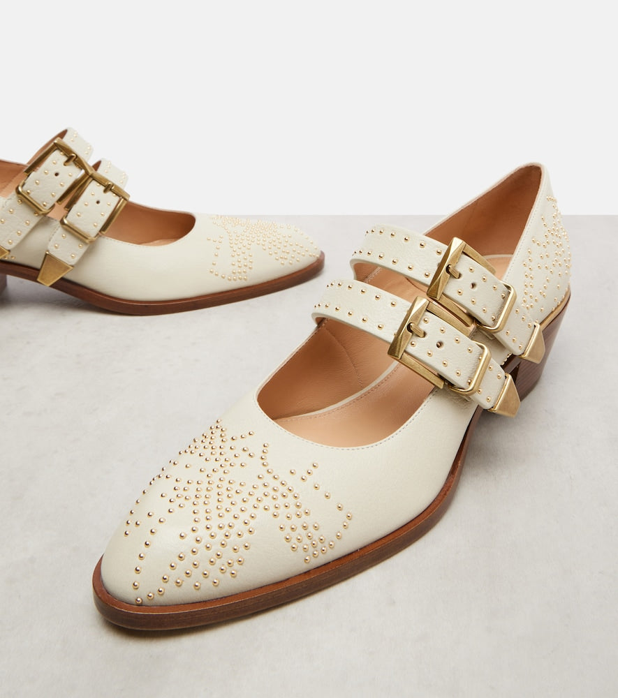 Chloe Susan studded leather Mary Jane pumps