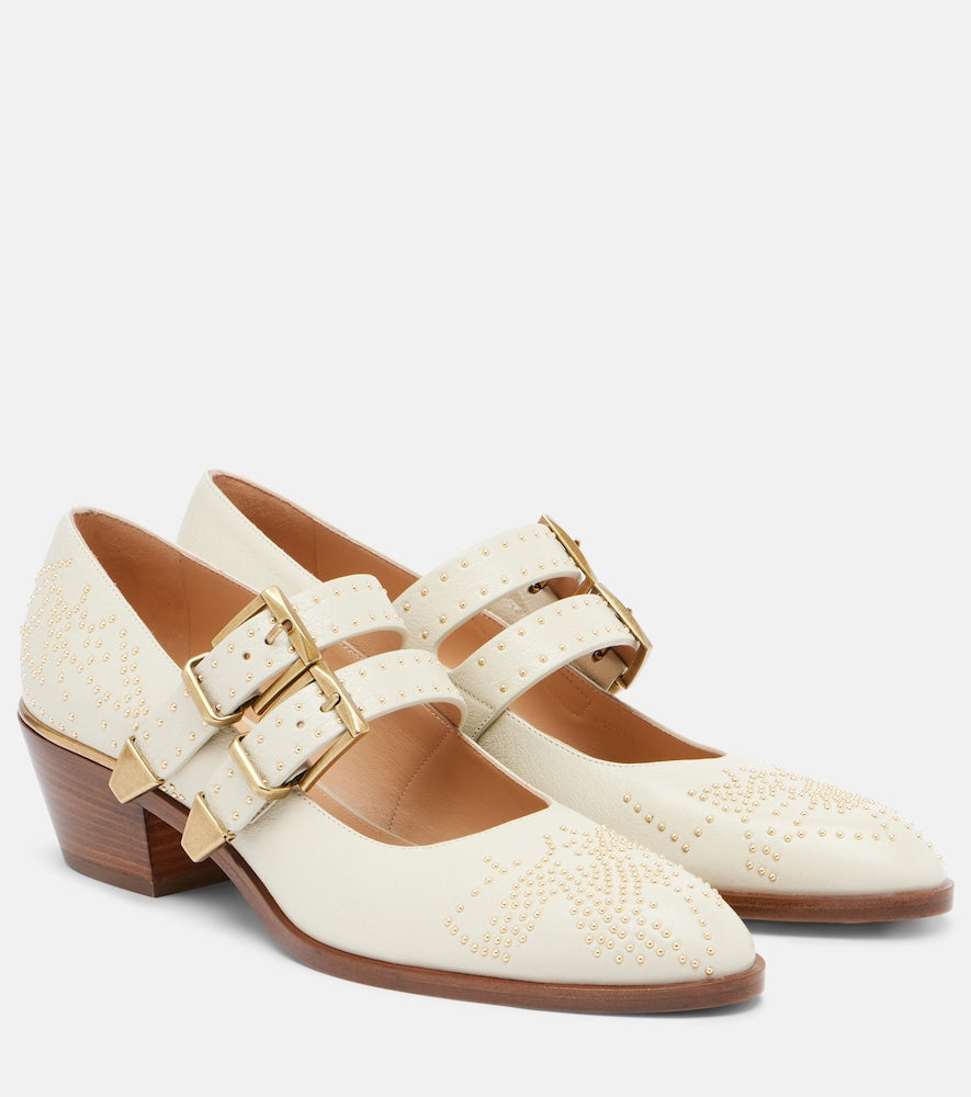 Chloe Susan studded leather Mary Jane pumps