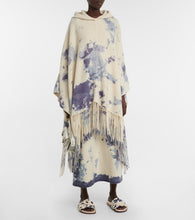 Chloe Tie-dye cashmere hooded poncho