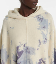 Chloe Tie-dye cashmere hooded poncho