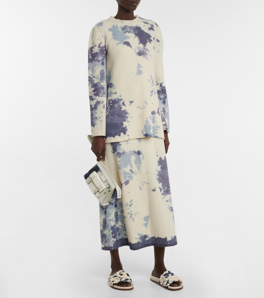 Chloe Tie-dye cashmere minidress