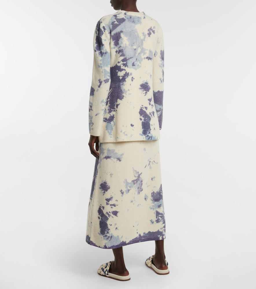 Chloe Tie-dye cashmere minidress