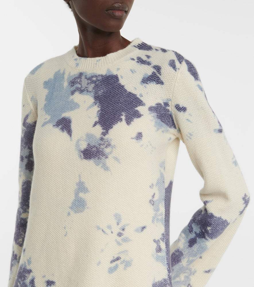 Chloe Tie-dye cashmere minidress