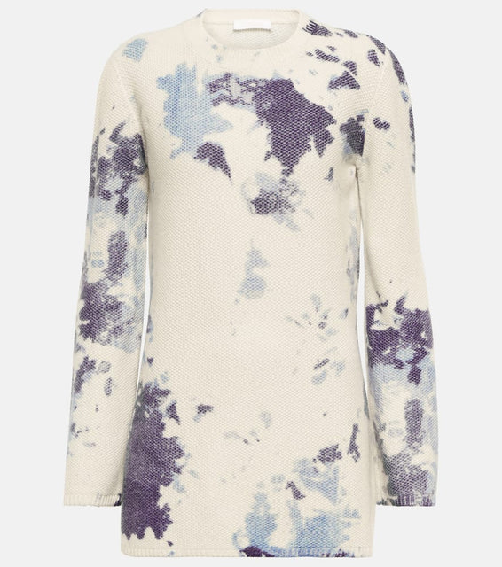 Chloe Tie-dye cashmere minidress