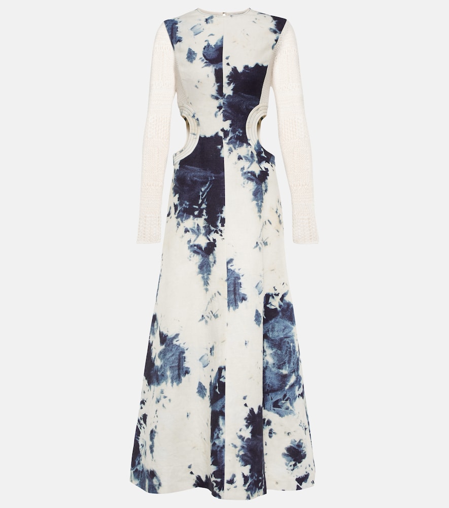 Chloe Tie-dye cutout midi dress. Chloe扎染镂空中长连衣裙