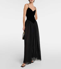 Chloe Velvet and silk maxi dress