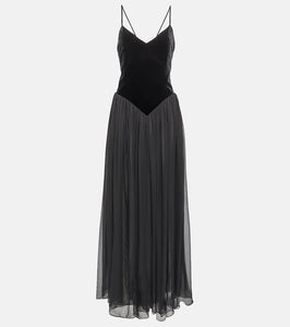 Chloe Velvet and silk maxi dress