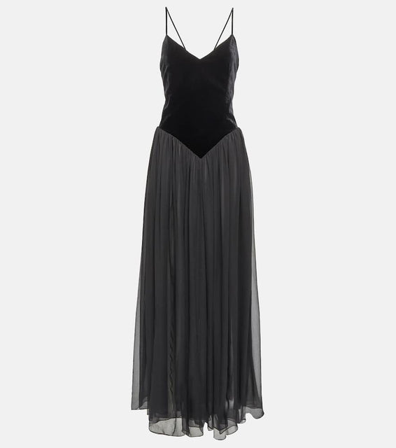 Chloe Velvet and silk maxi dress