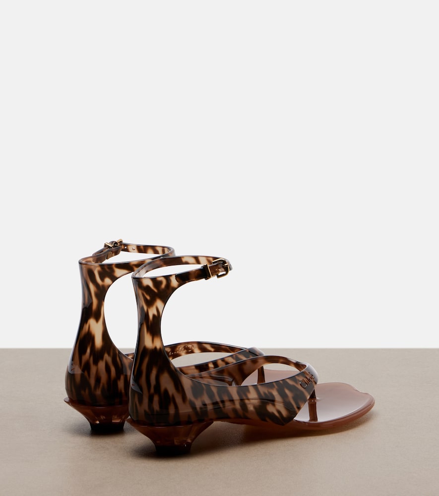 Chloe Chloe Jelly animal-print thong sandals - Brown Heeled Sandals