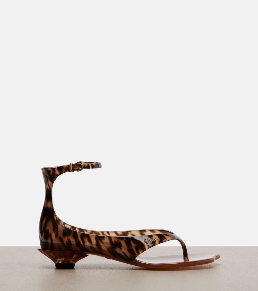 Chloe Chloe Jelly animal-print thong sandals - Brown Heeled Sandals