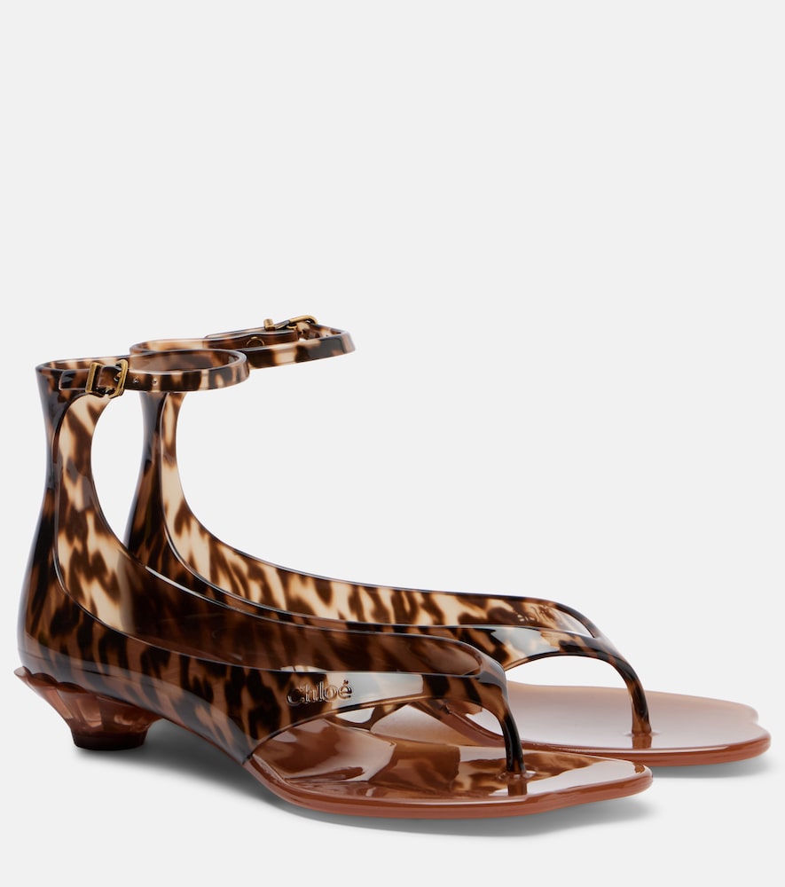 Chloe Chloe Jelly animal-print thong sandals - Brown Heeled Sandals