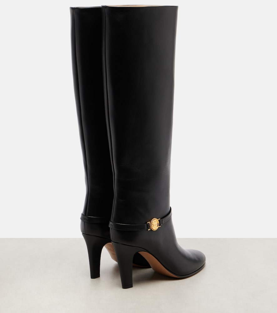Chloe Eve 85 leather knee-high boots in Black - High Heels
