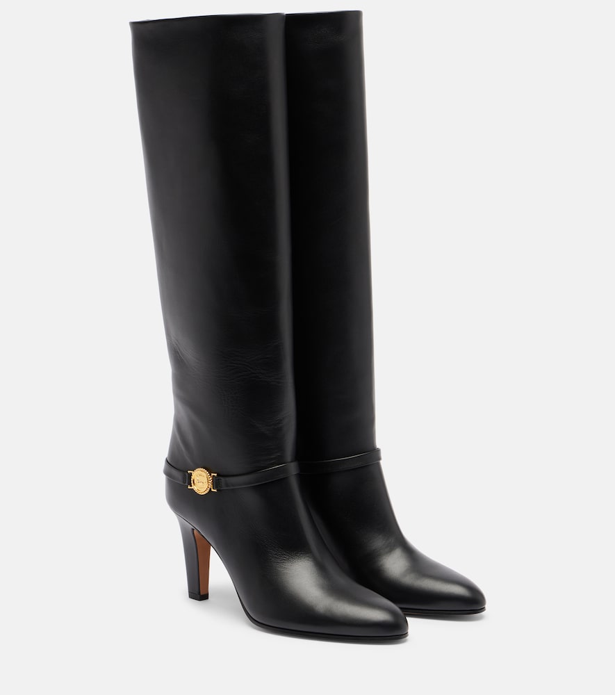Chloe Eve 85 leather knee-high boots in Black - High Heels