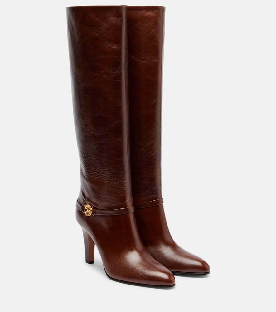 Chloe Eve 85 leather knee-high boots - Brown High Heels