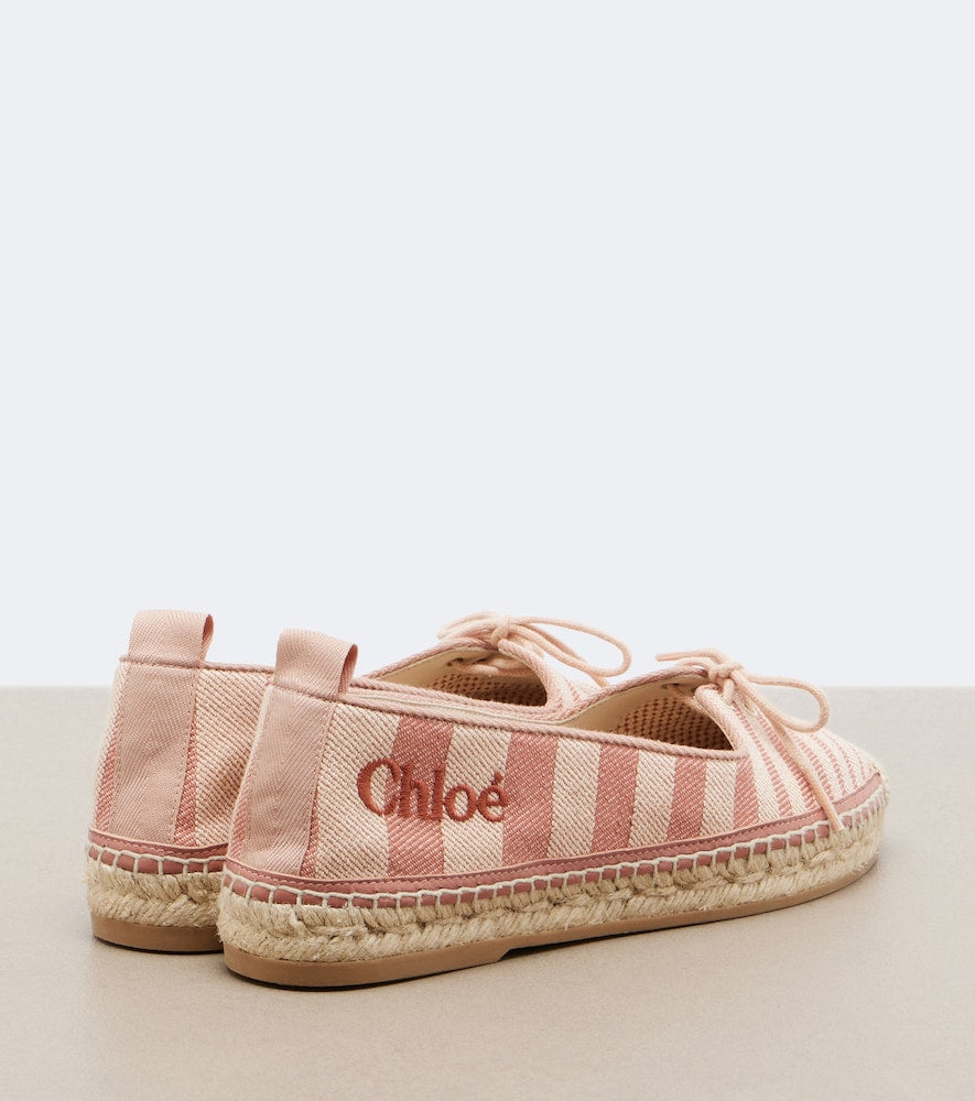 Pink Chloe Isla striped canvas espadrilles - Flat Espadrilles