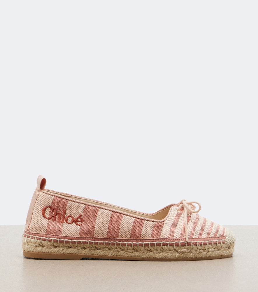 Pink Chloe Isla striped canvas espadrilles - Flat Espadrilles