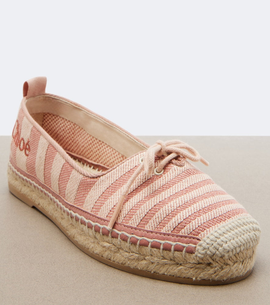 Pink Chloe Isla striped canvas espadrilles - Flat Espadrilles