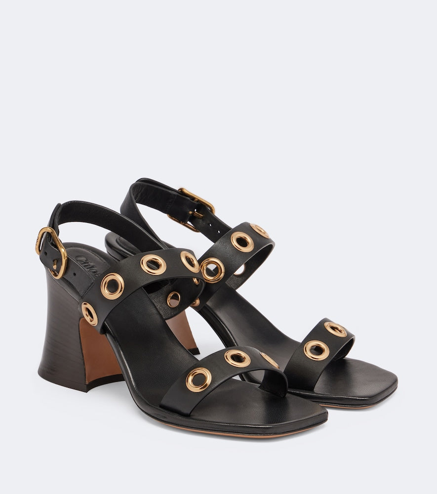 Chloe Janis leather sandals (Black) - Heeled Sandals
