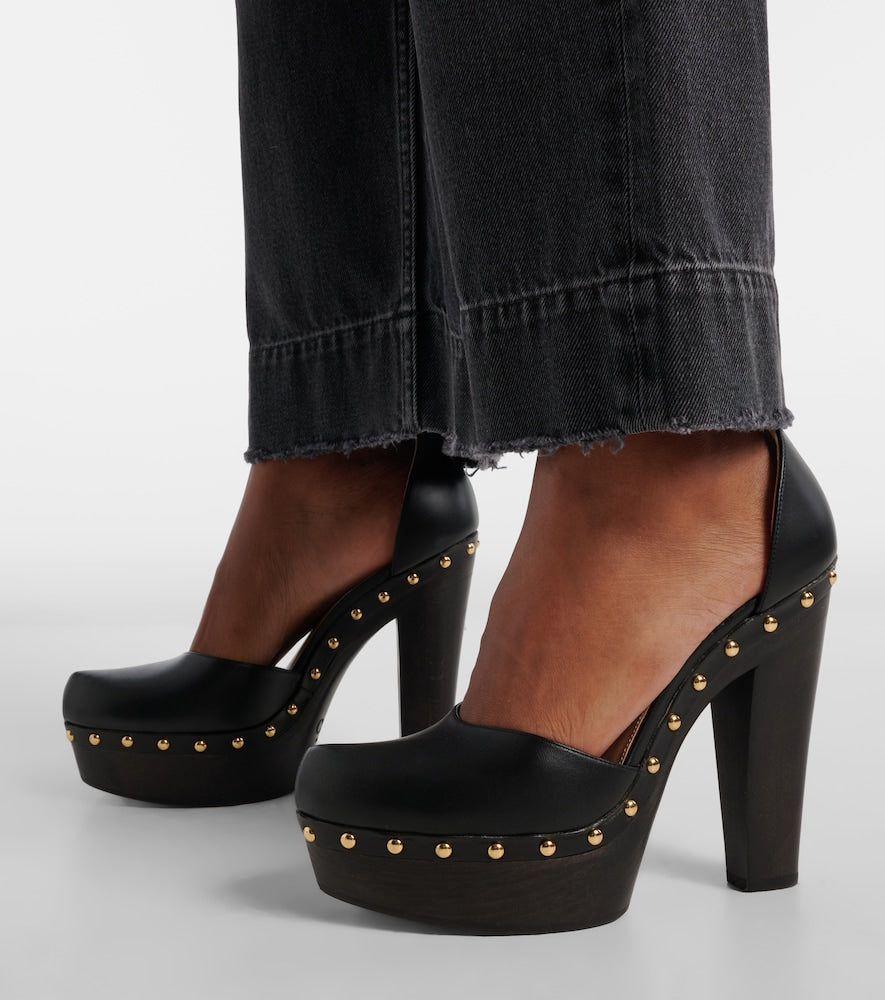 Chloe Lola studded leather platform pumps in Black - High-Heel Pumps