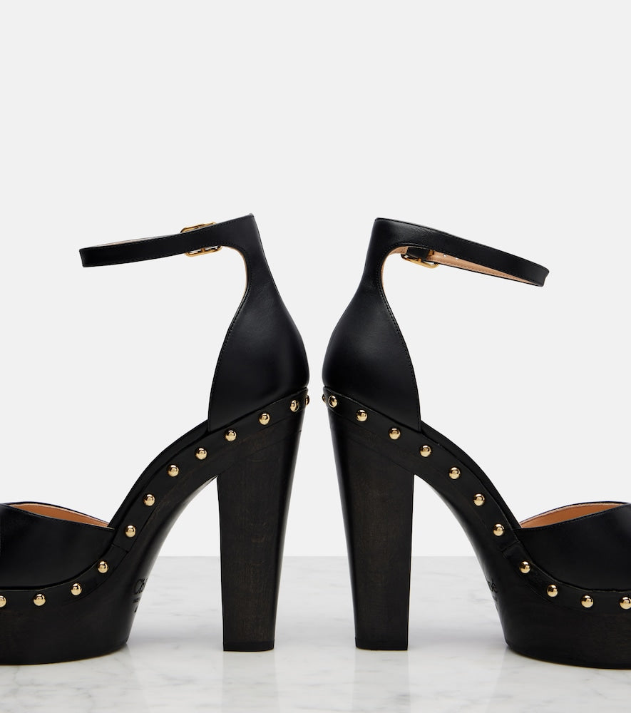Chloe Lola studded leather platform pumps in Black - High-Heel Pumps