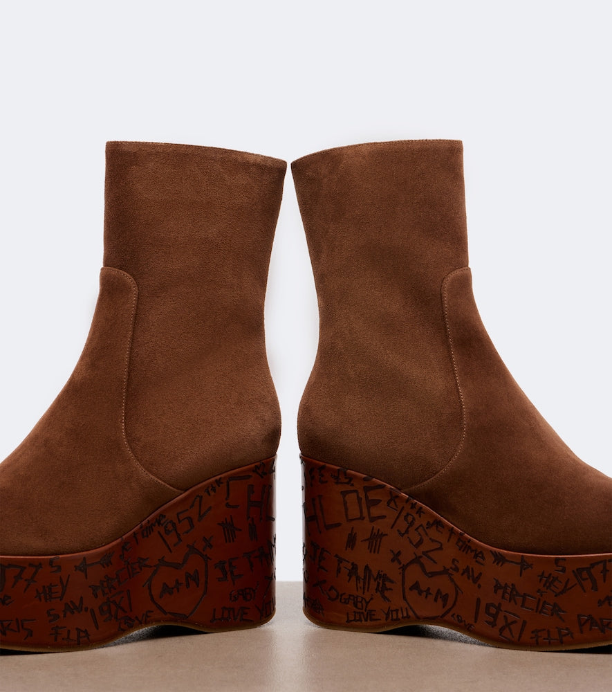 Brown Chloe Maxime suede mid-calf boots - Ankle Boots
