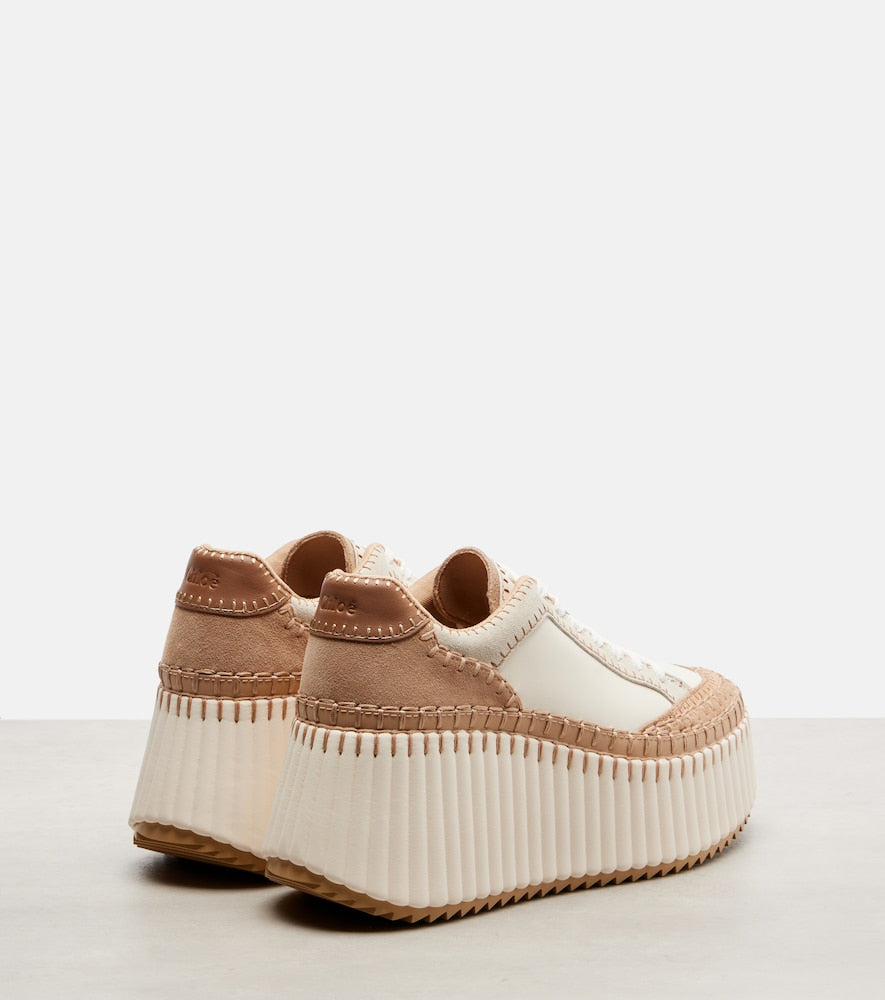 Chloe Nama leather platform sneakers - Neutrals Low-Top Sneakers