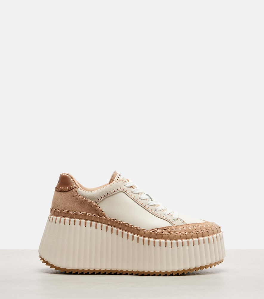 Chloe Nama leather platform sneakers - Neutrals Low-Top Sneakers