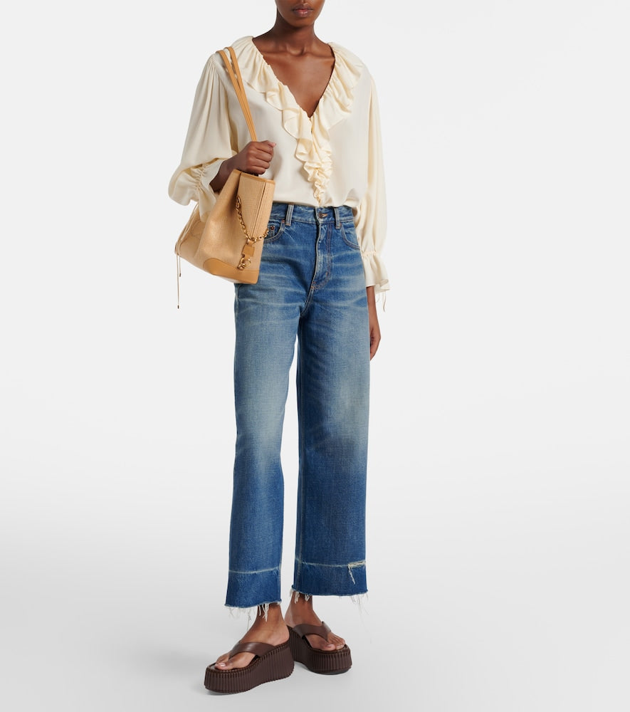 Chloe Nama leather platform thong sandals - Brown Heeled Sandals