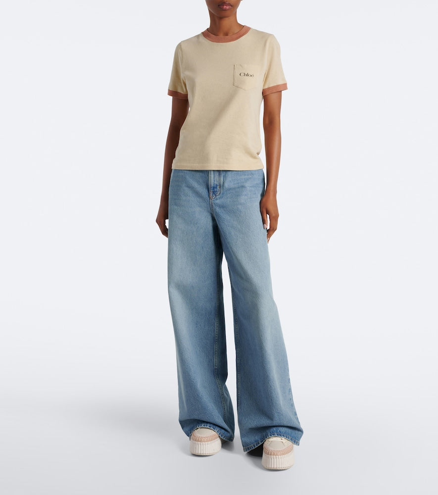 Chloe Nama leather wedge sneakers - Beige Low-Top Sneakers