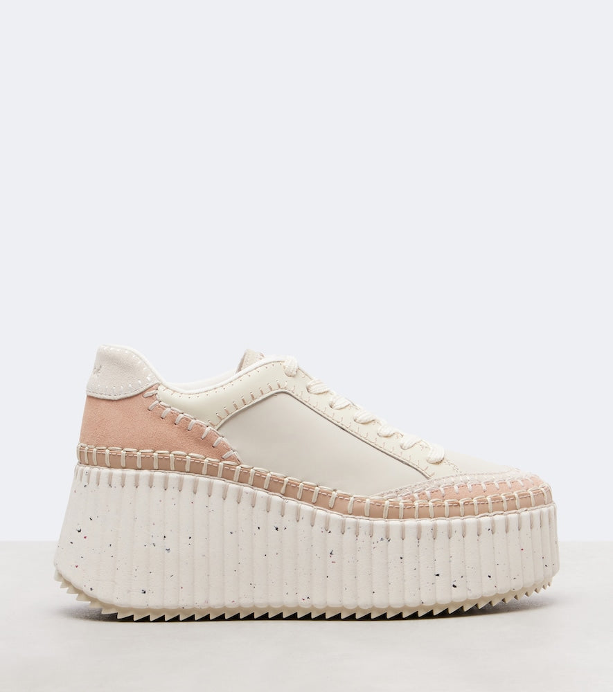 Chloe Nama leather wedge sneakers - Beige Low-Top Sneakers