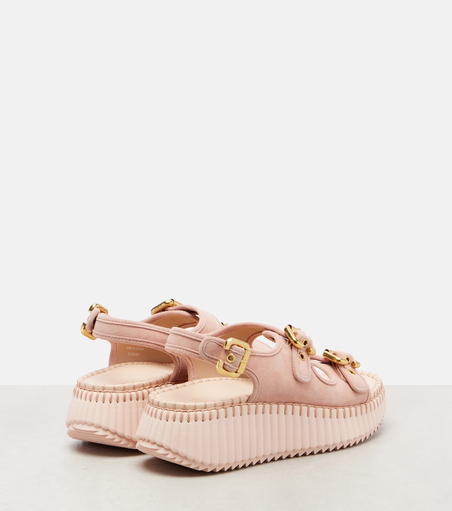 Chloe Nama suede platform sandals in Pink - Flat Sandals