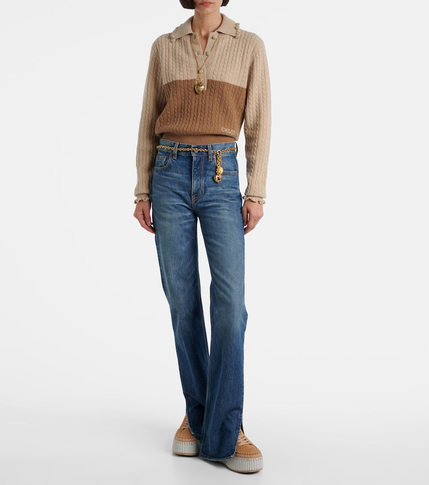 Beige Chloe Nama suede platform sneakers - Low-Top Sneakers