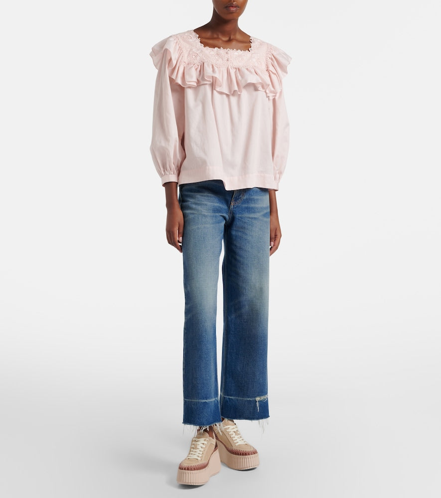 Beige Chloe Nama suede platform sneakers - Low-Top Sneakers
