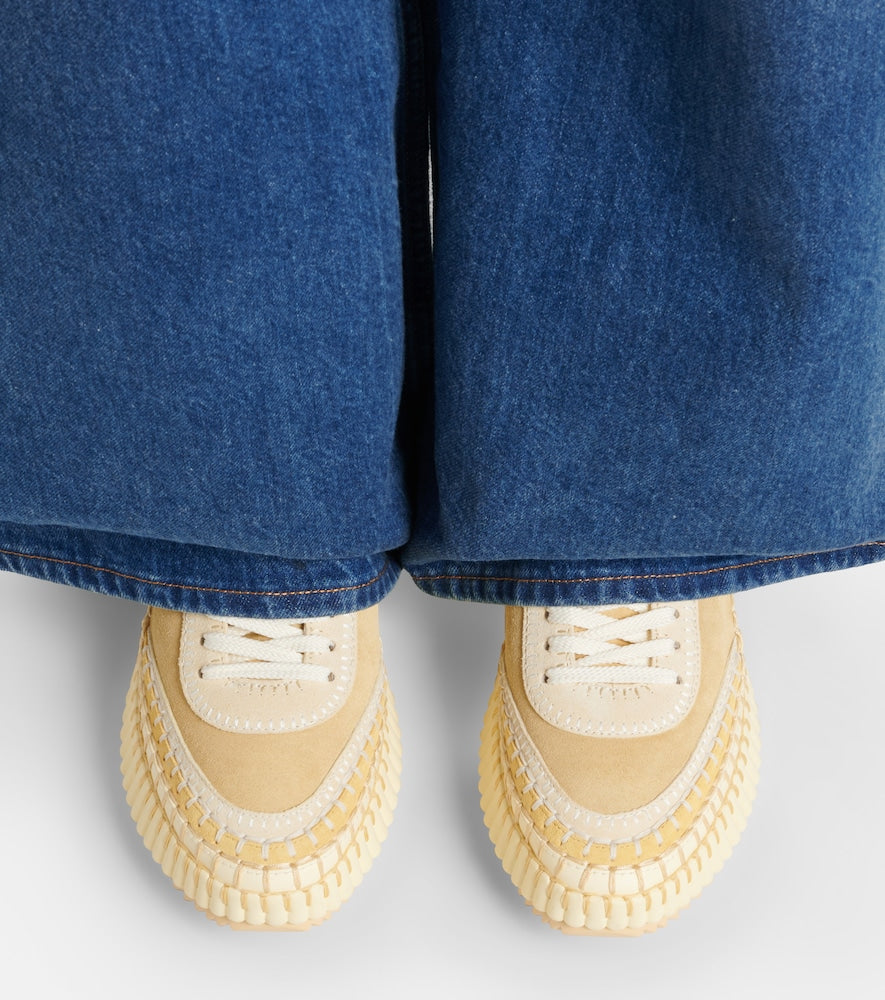 Beige Chloe Nama suede platform sneakers - Low-Top Sneakers