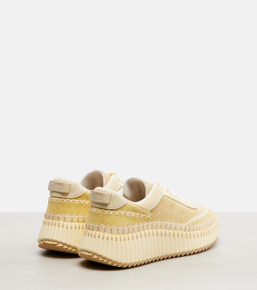 Beige Chloe Nama suede platform sneakers - Low-Top Sneakers
