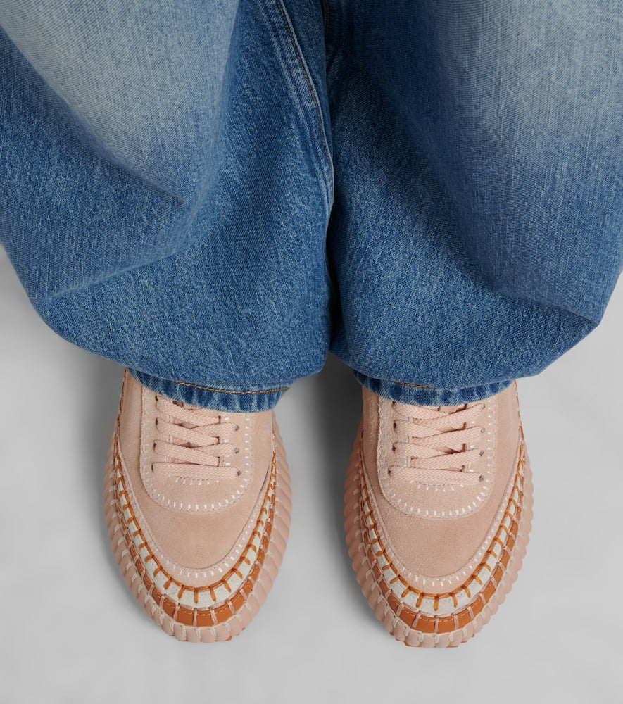 Chloe Nama suede platform sneakers - Pink Low-Top Sneakers