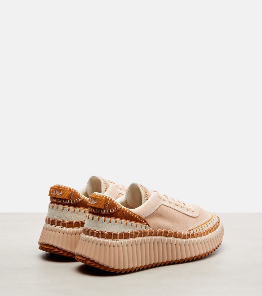 Chloe Nama suede platform sneakers - Pink Low-Top Sneakers