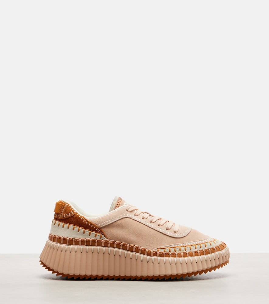Chloe Nama suede platform sneakers - Pink Low-Top Sneakers