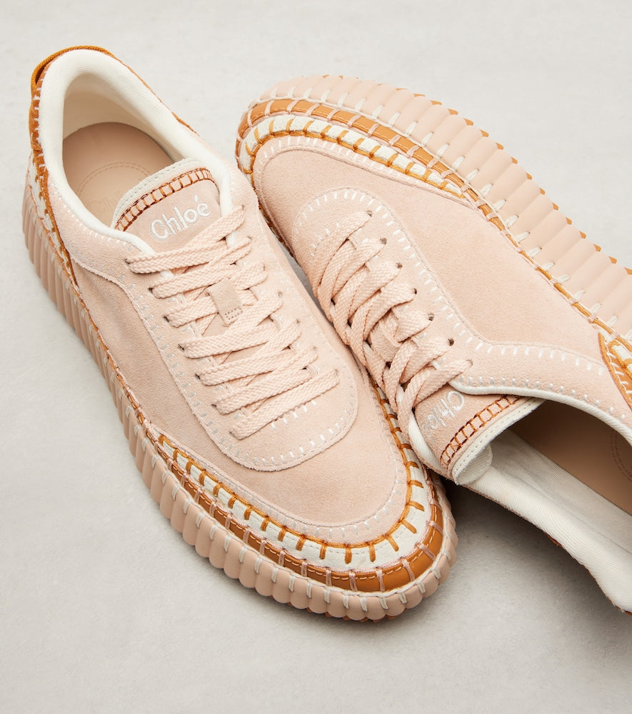 Chloe Nama suede platform sneakers - Pink Low-Top Sneakers