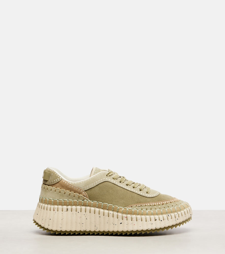 Chloe Nama suede sneakers - Green Low-Top Sneakers