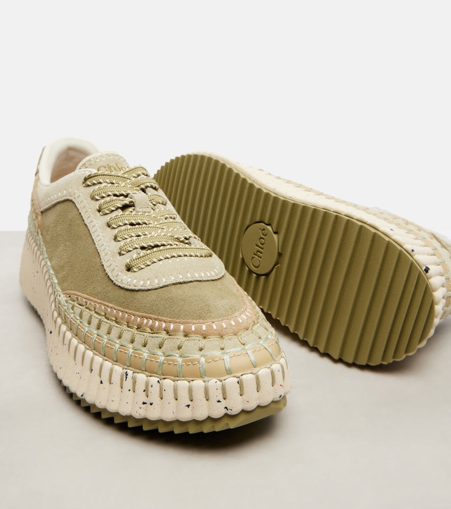 Chloe Nama suede sneakers - Green Low-Top Sneakers