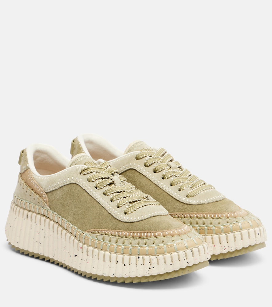 Chloe Nama suede sneakers - Green Low-Top Sneakers