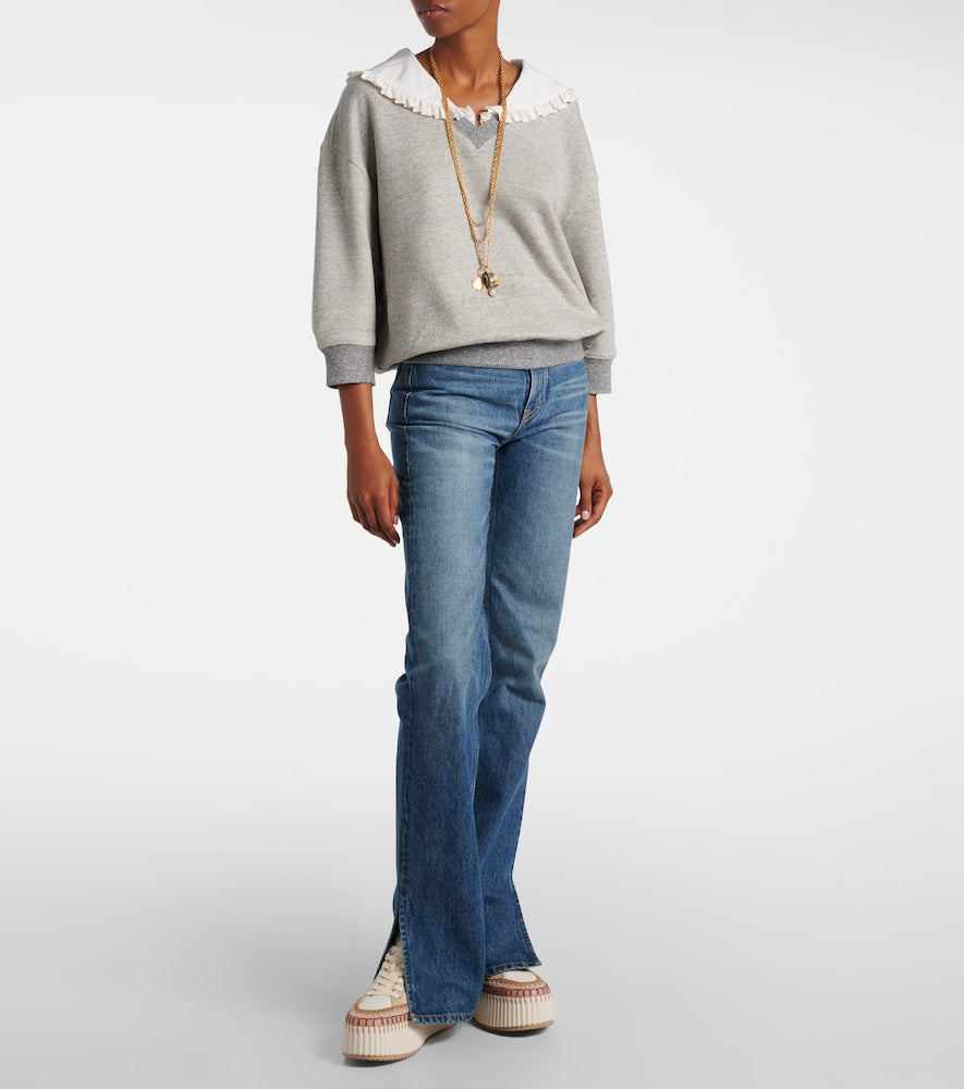 Chloe Nama suede-trimmed leather platform sneakers in Beige - Low-Top Sneakers