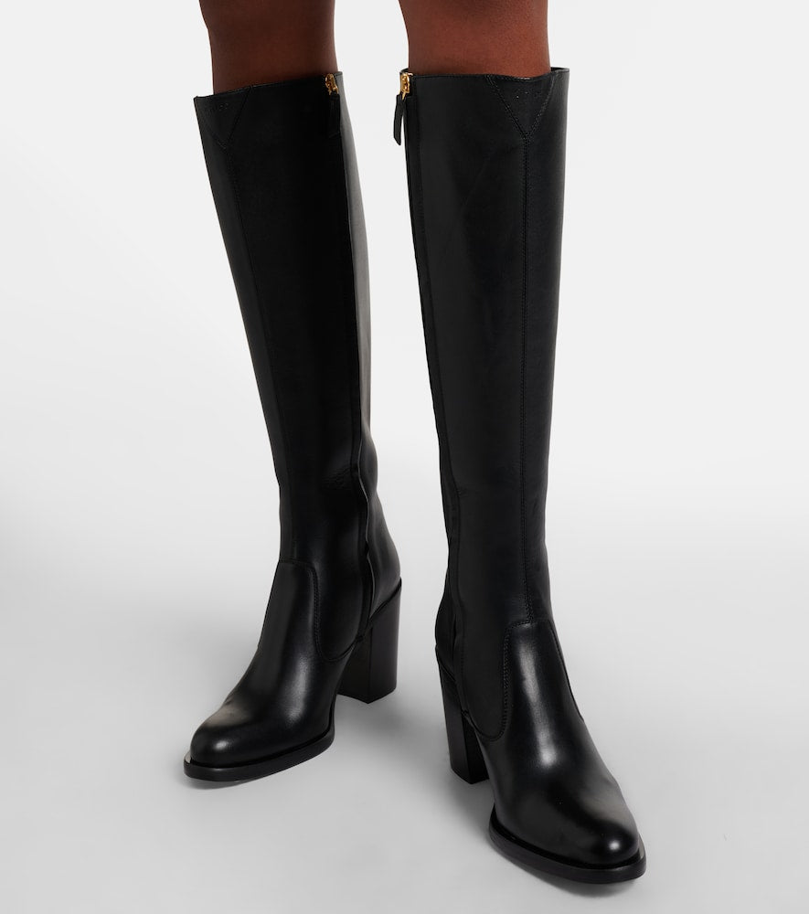 Black Chloe Phoenix 90 leather knee-high boots - Knee-high Boots